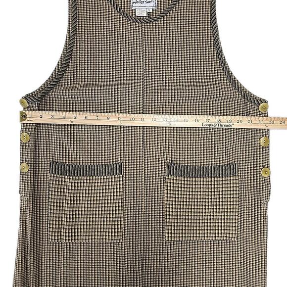 Winter Sun Womens Jumper Dress Sz L Pinafore Modest Dark Academia Lagenlook - Picture 6 of 6